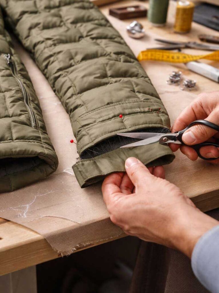 Kaz tüyü Şişme mont kol kısaltma ve tadilat